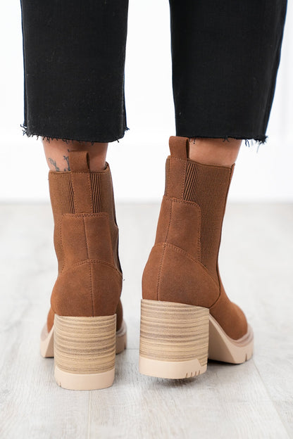 MIA Vegan Nubuck Ankle Boot with Chunky Heel