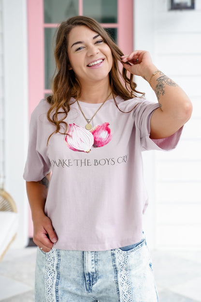 Plus/Reg Short Sleeve "I Make The Boys Cry" Graphic Tee