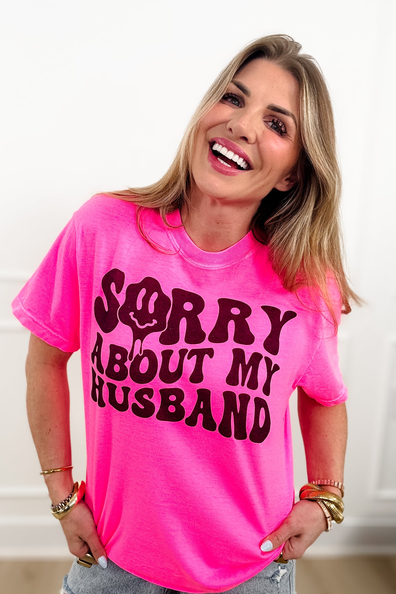 Plus/Reg Short Sleeve "Sorry About My Husband" Graphic Tee