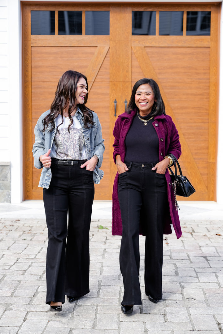 Judy Blue High Rise Black Retro Wide Leg Jeans