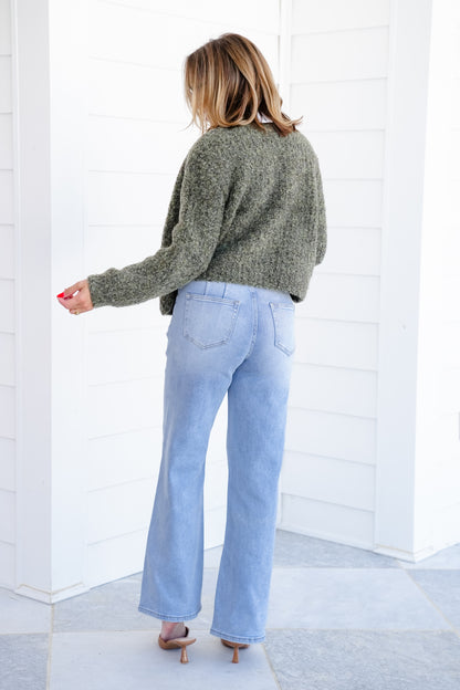 Mica High Rise Light Wash Wide Leg Jeans