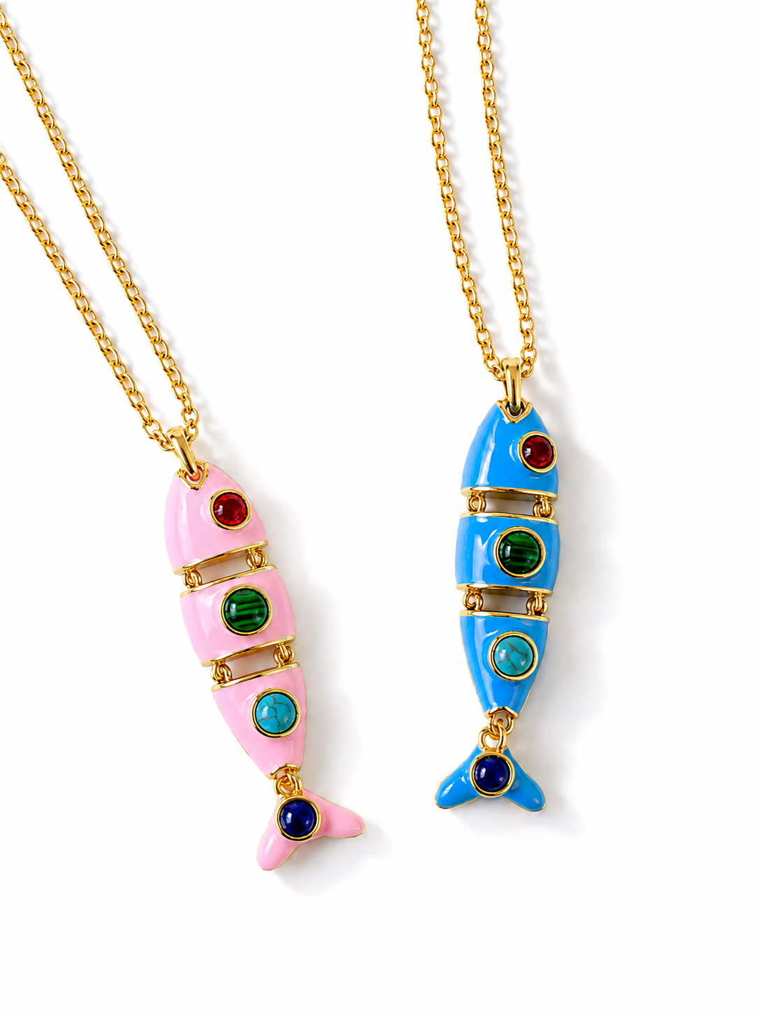 The Sardinia Crystal Pave Fish Necklace