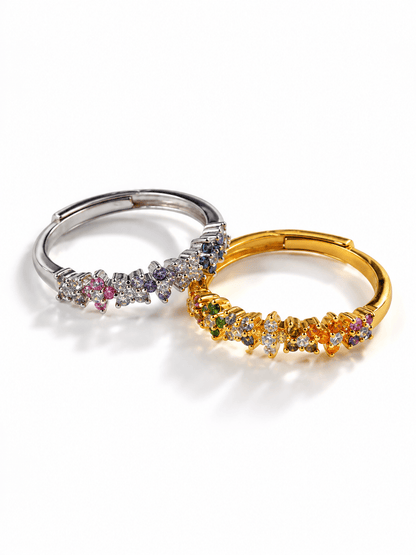 Crystal Flower Cluster Ring - Freckled Poppy