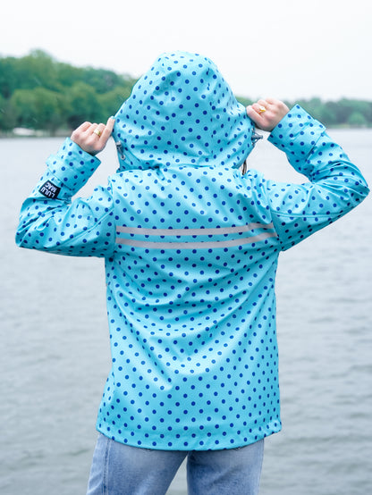 Lulu Mac Polka Dot Long Sleeve Zip Up Hooded Jacket