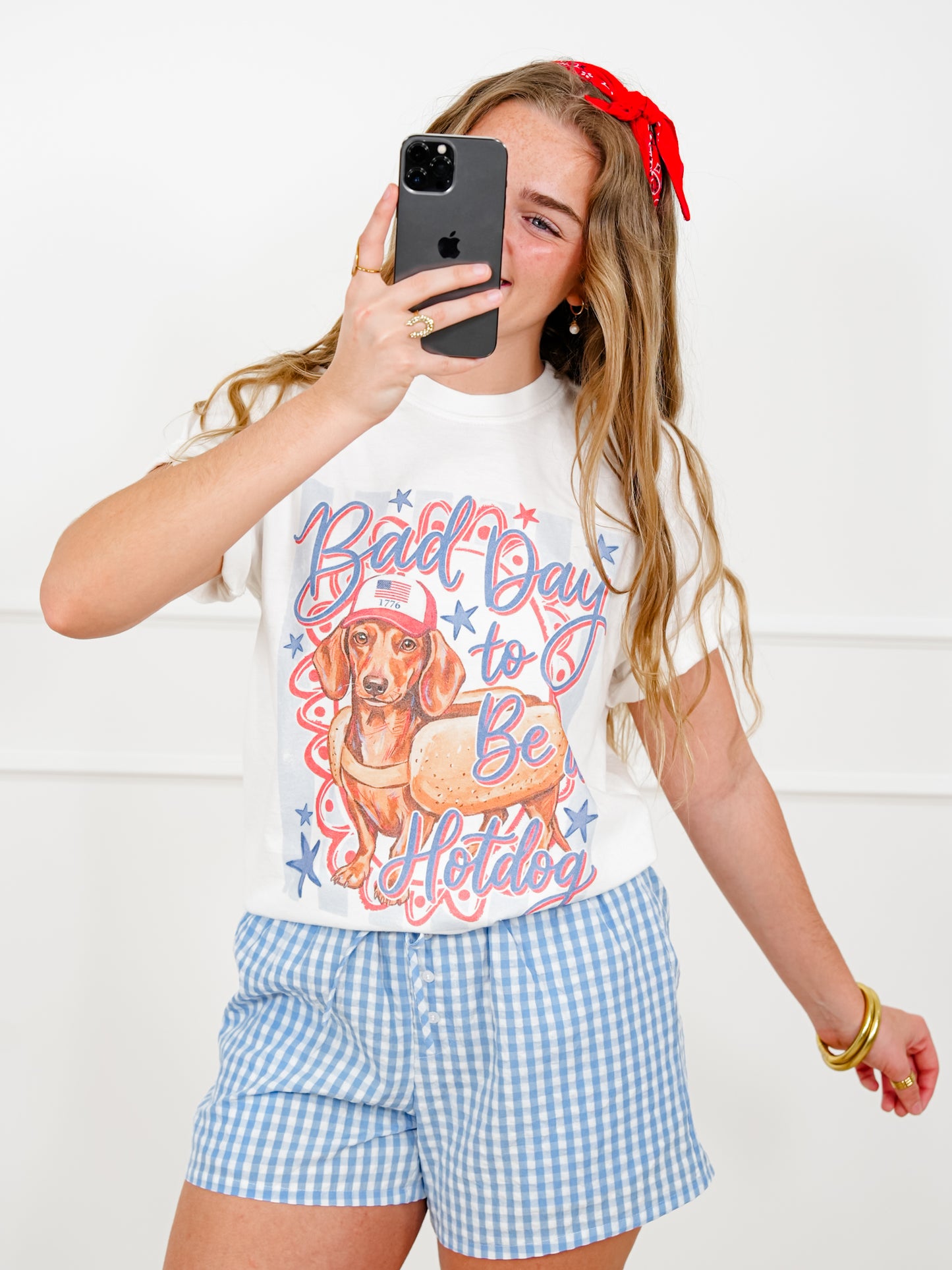 Plus/Reg Short Sleeve "Bad Day To Be A Hot Dog" Graphic Tee
