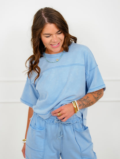 Short Sleeve Top and Cropped Pant Set