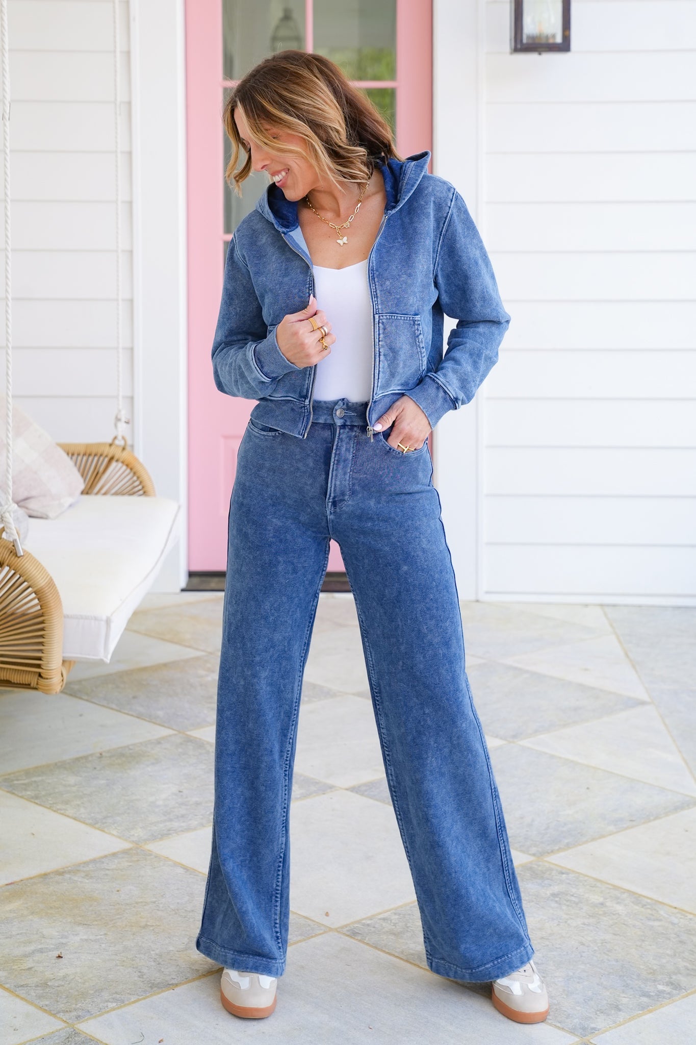 Plus/Reg Mineral Wash High Waist Pants