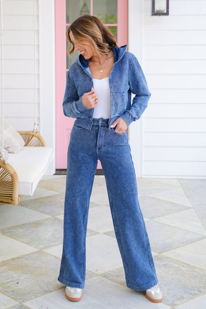 Plus/Reg Mineral Wash High Waist Pants