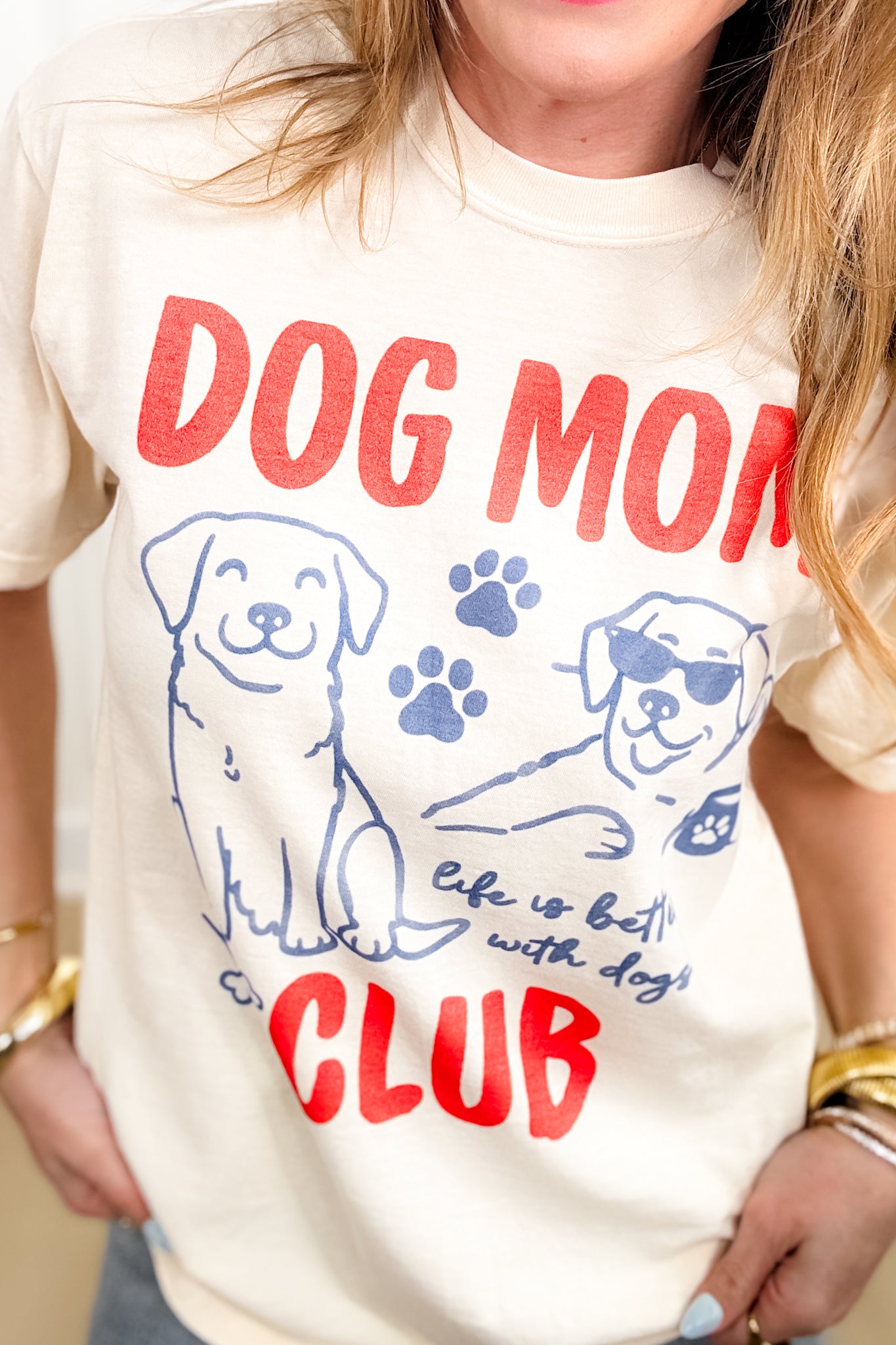 Plus/Reg Short Sleeve "Dog Mom Club" Graphic Tee