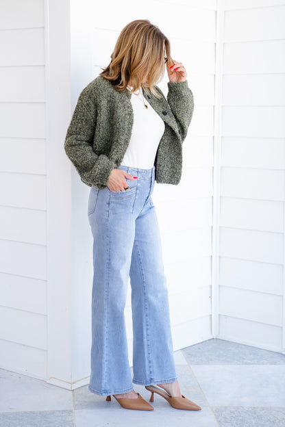 Mica High Rise Light Wash Wide Leg Jeans