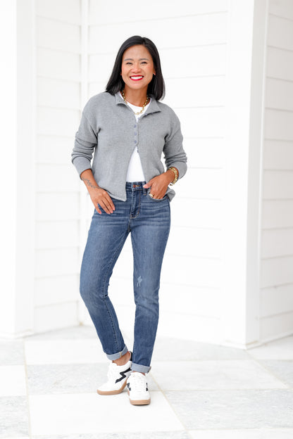 Judy Blue Meant To Be Mid Rise Dark Wash Multiple Inseam Relaxed Fit Jeans