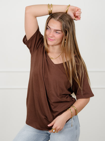 Door Buster! Plus/Reg Zenana Cotton Short Sleeve V Neck Tee