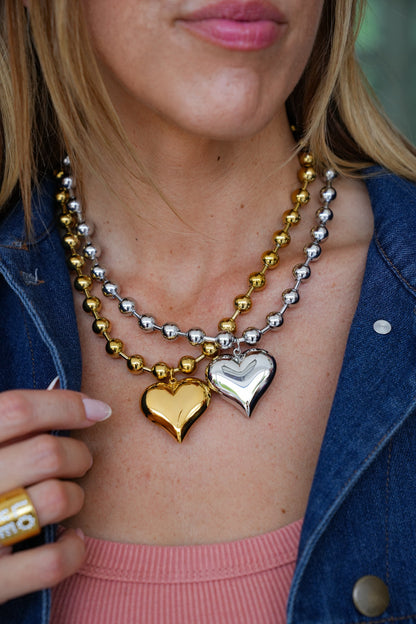 Chansutt Pearls Bubble Heart Necklace