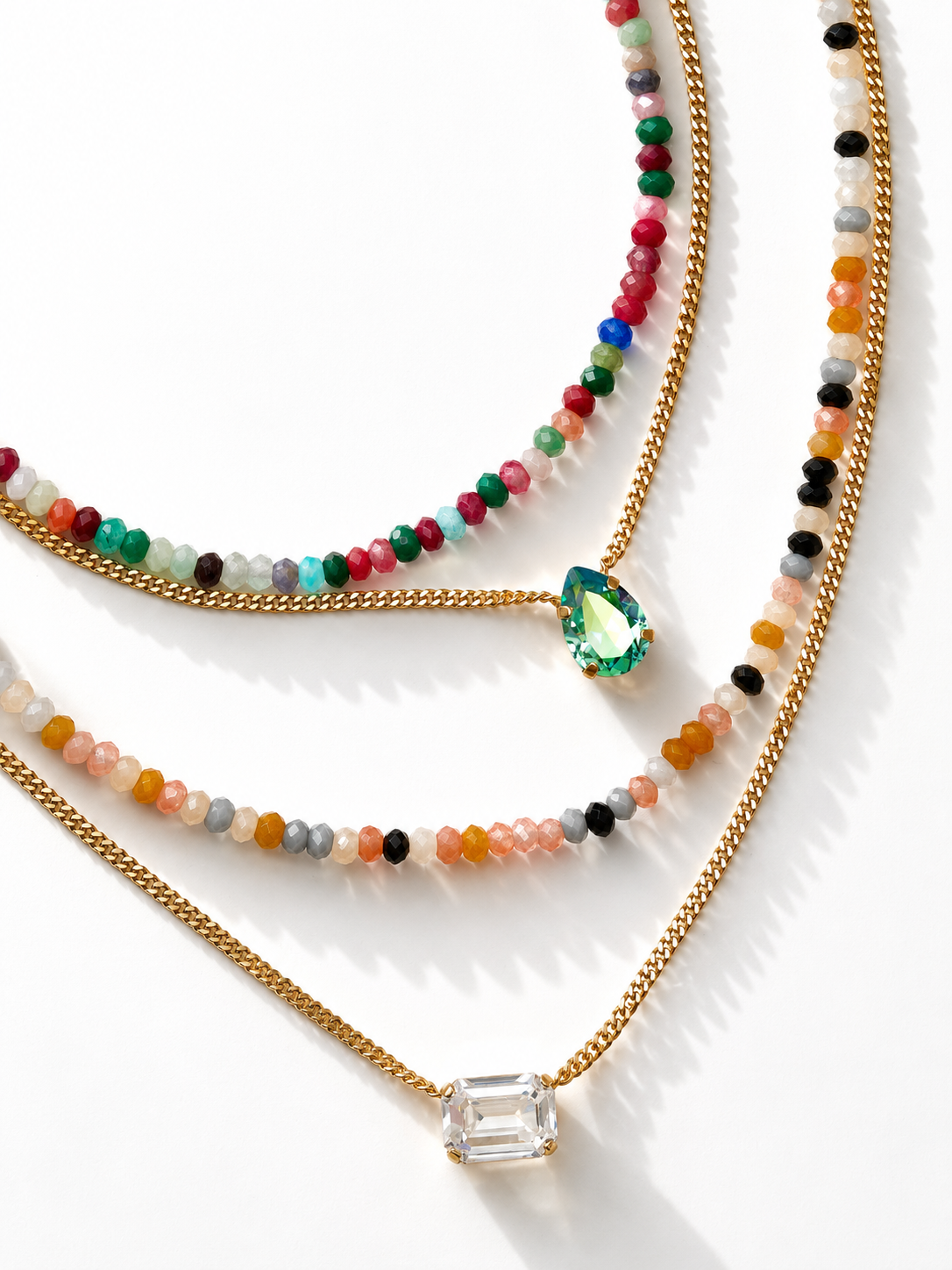 TOVA Tay Layered Beaded Pendant Necklace