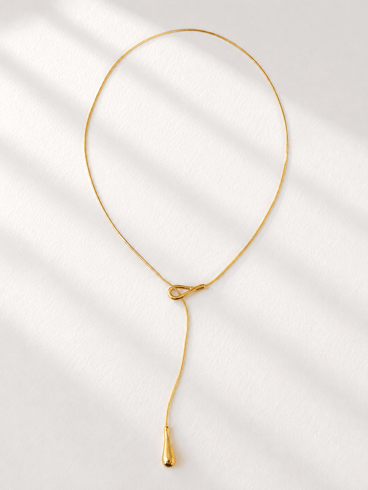 Gold Tear Drop Necklace - Freckled Poppy