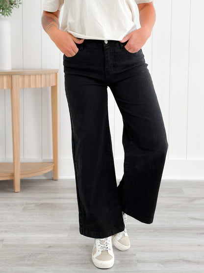 Plus/Reg Mineral Wash High Waist Wide Leg (Multiple Colors)