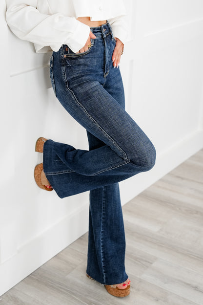 Restock! Judy Blue The Amelia Dark Wash Tummy Control Flare Jeans With Booty Lifting