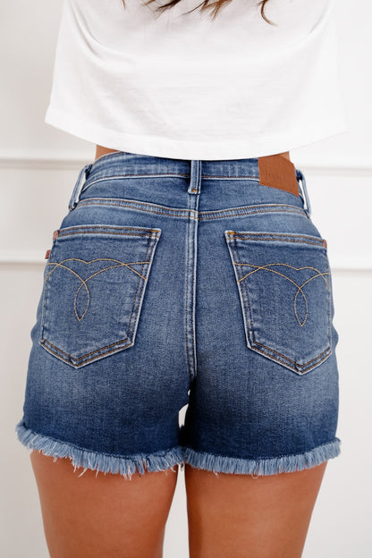 Judy Blue Dark Wash Slim Shorts