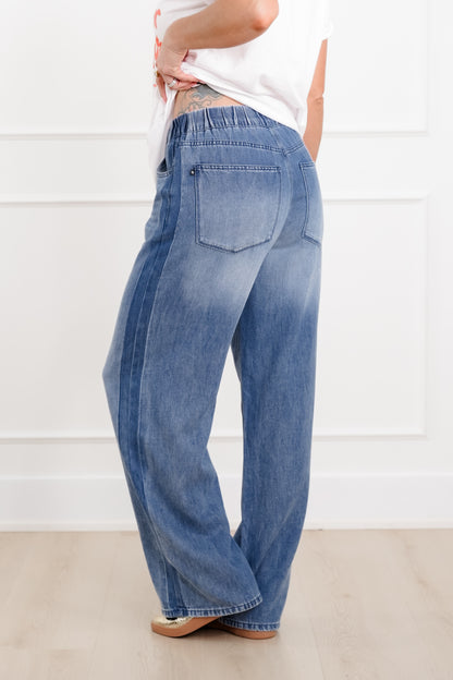 Judy Blue The Danielle High Rise Medium Wash featherweight  Wilhelmina Elastic Waistband with Side Panels