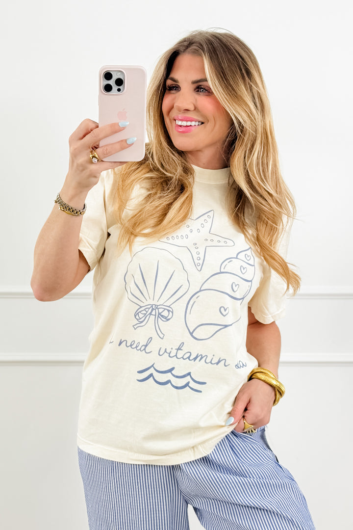 Plus/Reg Short Sleeve "I Need Vitamin Sea" Graphic Tee
