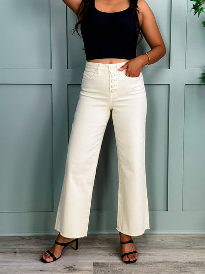 Mica High Rise Whitecap Gray Wide Crop Jeans
