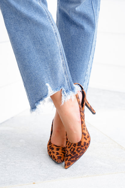 Risen High Rise Medium Wash Crop Straight Leg Jeans with Step Hem