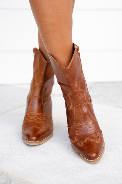 MIA Western Cowboy Boot with Block Heel