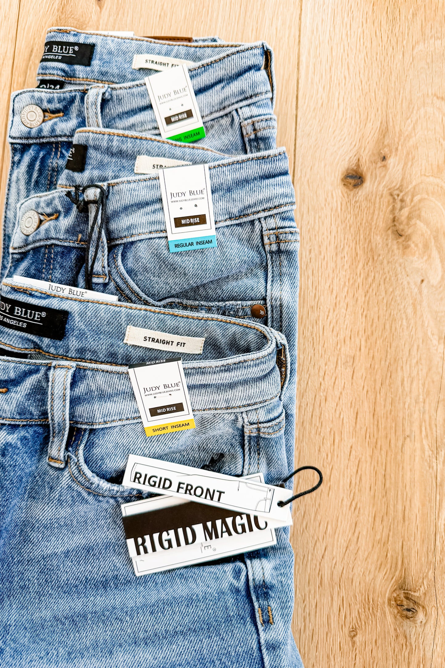 Judy Blue "The Stevie" Mid Rise Multiple Inseam Medium Wash Rigid Magic Straight Leg Jeans