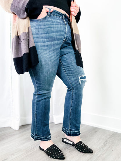 Judy Blue Best Dang Boots knee destroy patch bootcut