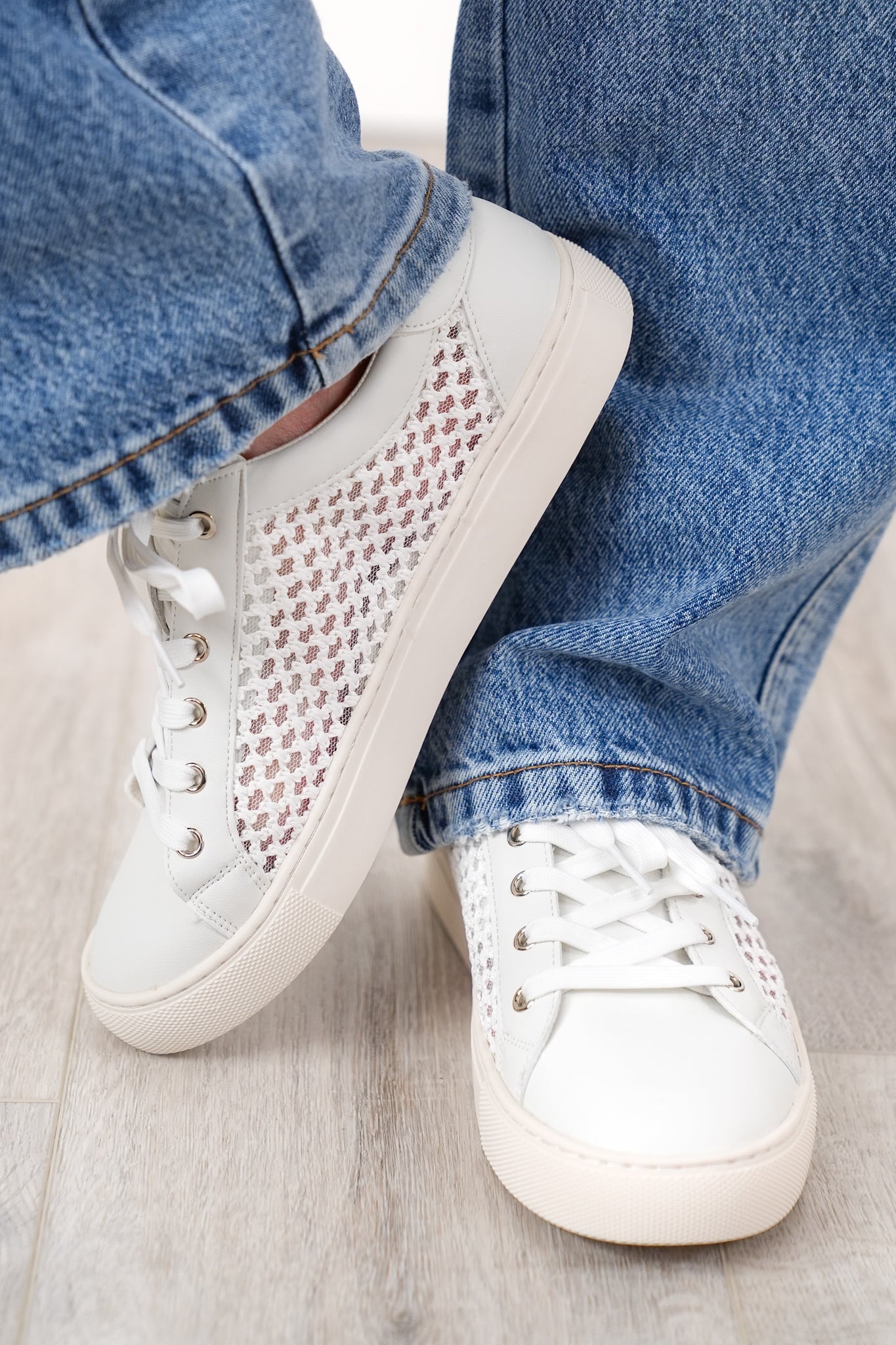 Corky's "Keep Scrolling" Stitched Pattern Sneaker