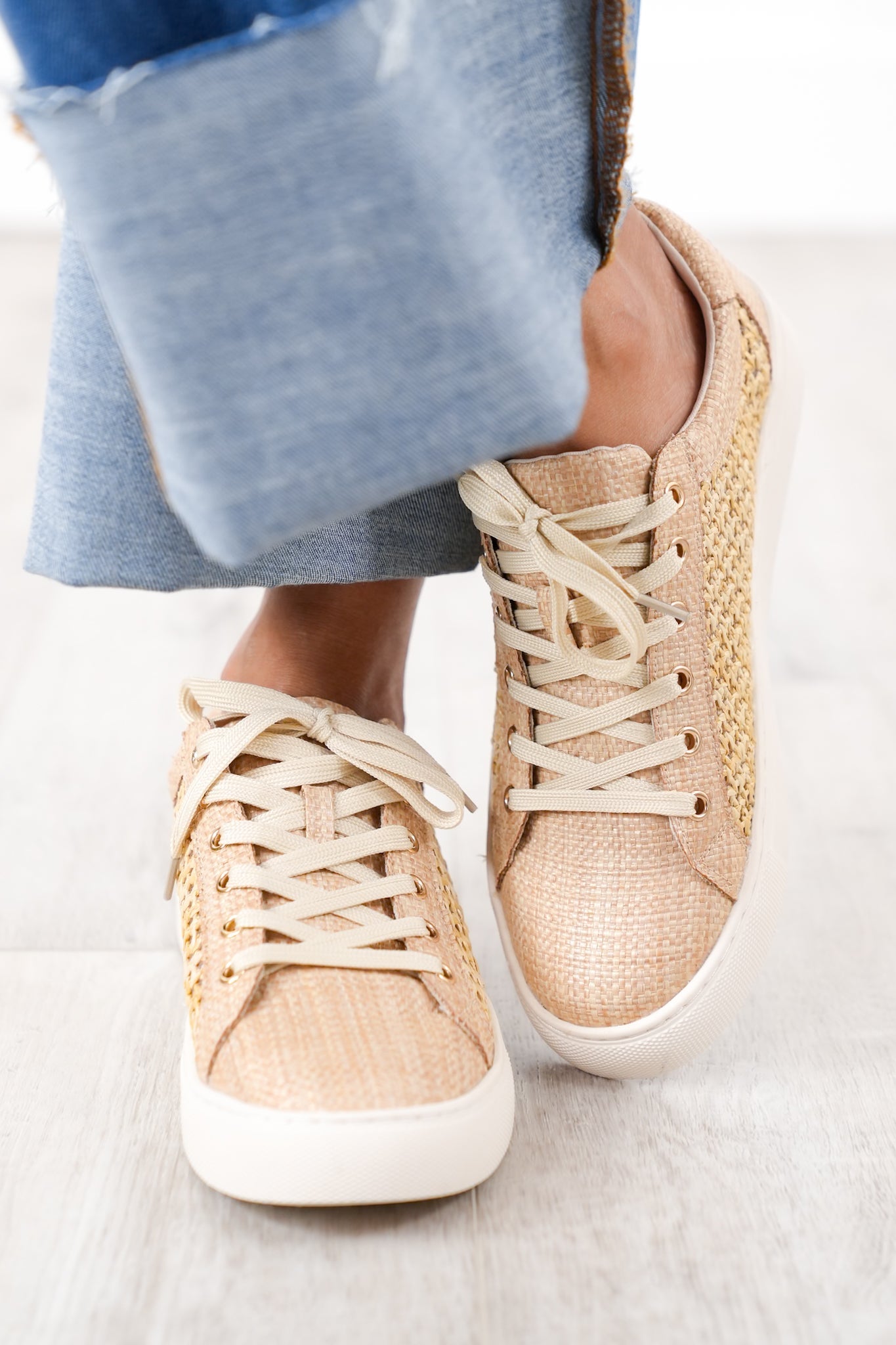 Corky's "Keep Scrolling" Stitched Pattern Sneaker
