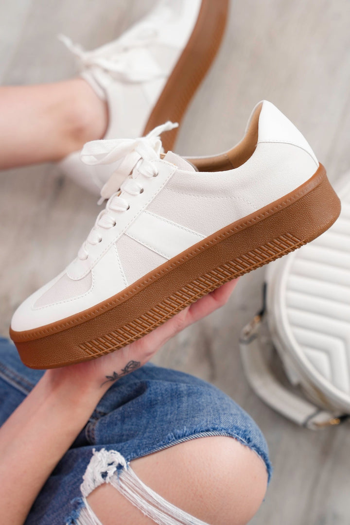 Low Top Sneakers with Textured Platform Sole