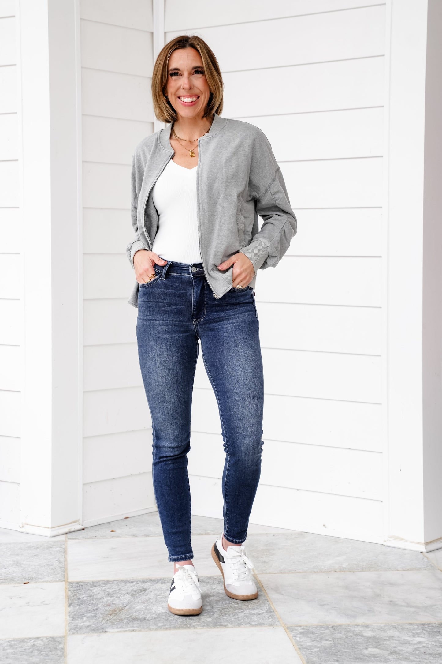 Judy Blue Mid Rise Dark Wash Thermal Skinny Jeans