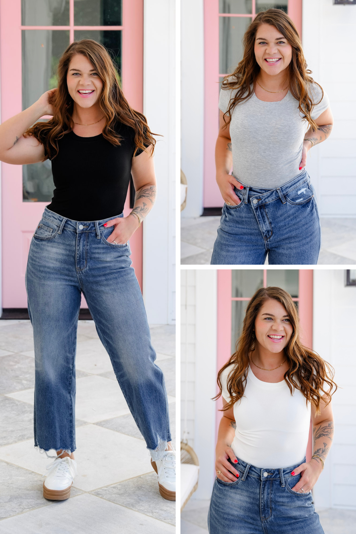 Short Sleeve Ribbed Knit Bodysuit