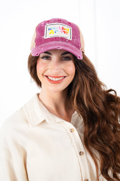 Freckled Poppy Distressed Trucker Caps