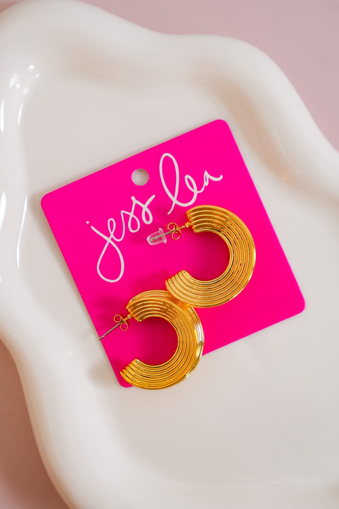 Jess Lea Golden Ripple Hoop Earrings