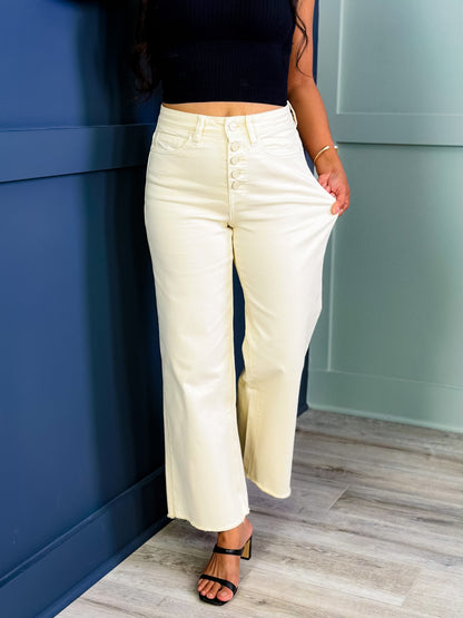 Mica High Rise Whitecap Gray Wide Crop Jeans