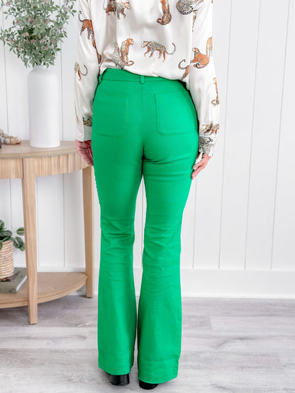 Solid Leg Pants With Back Pocket Detail (Multiple Colors)