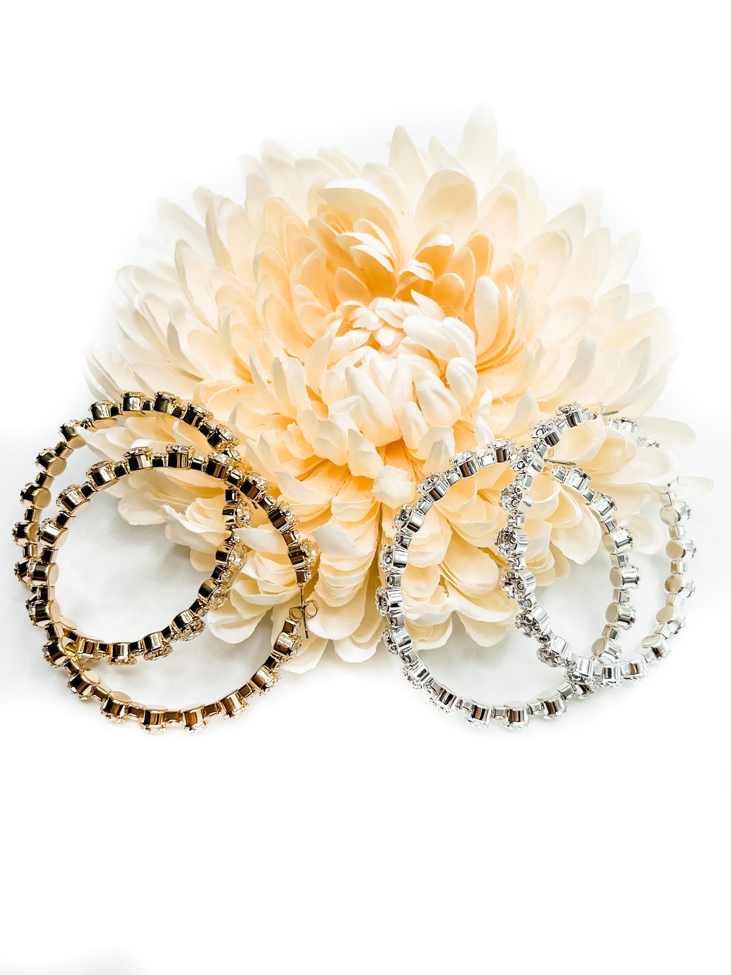 Love, Poppy Bling Crystal Paved Hoop Earring (Multiple Colors)