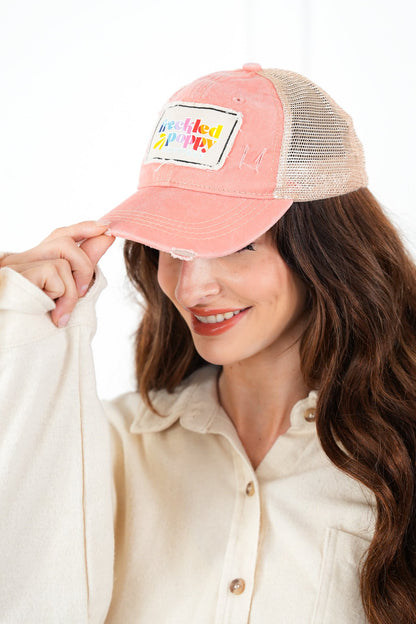 Freckled Poppy Distressed Trucker Caps