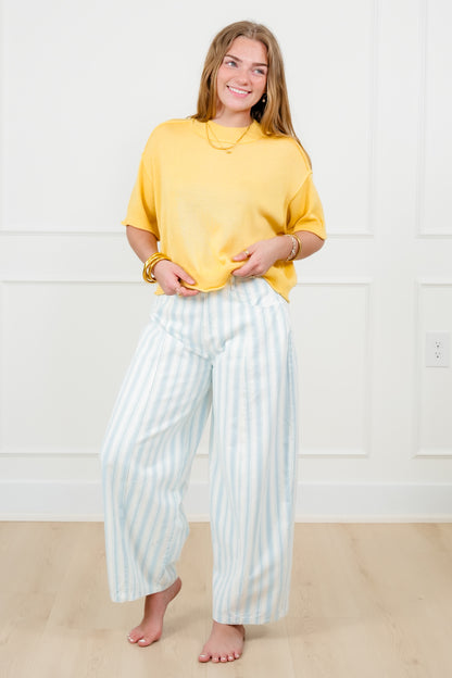 Short Sleeve Sweater with Reverse Seams