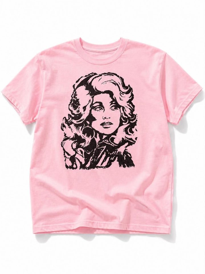 Plus/Reg Short Sleeve Dolly Graphic Tee - Freckled Poppy