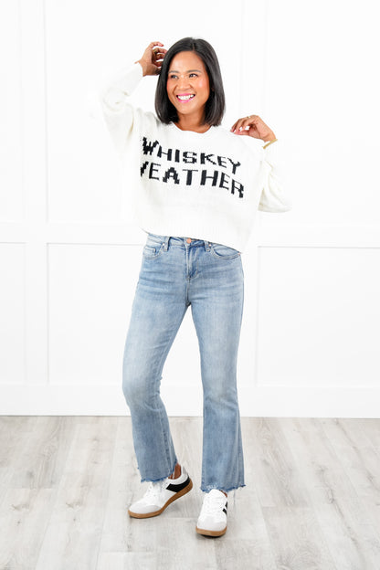 Mica High Rise Light Wash Uneven Hem Cropped Flare Jeans