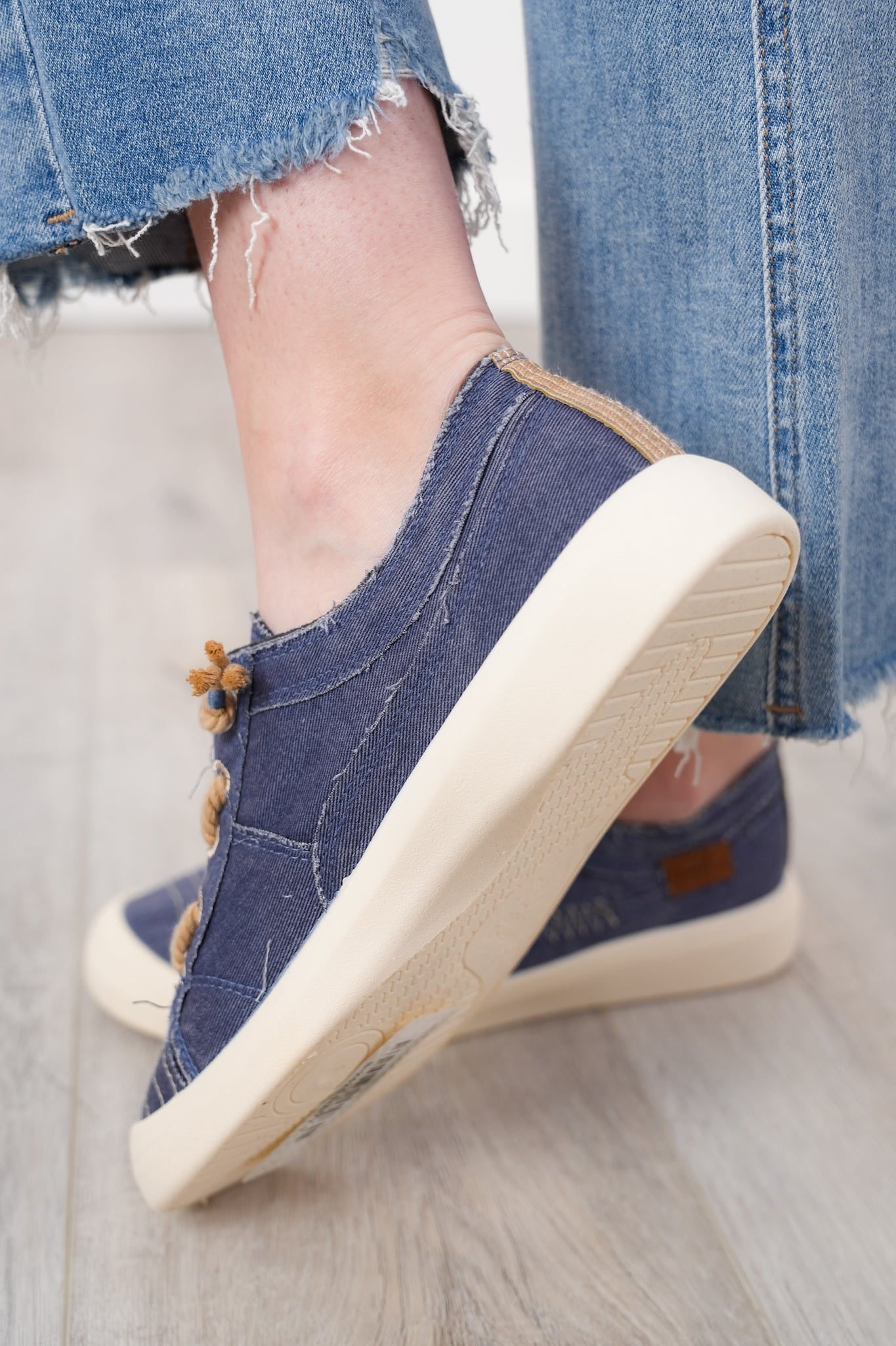 Blowfish Stitch Accent Sneakers with Distressed Edges