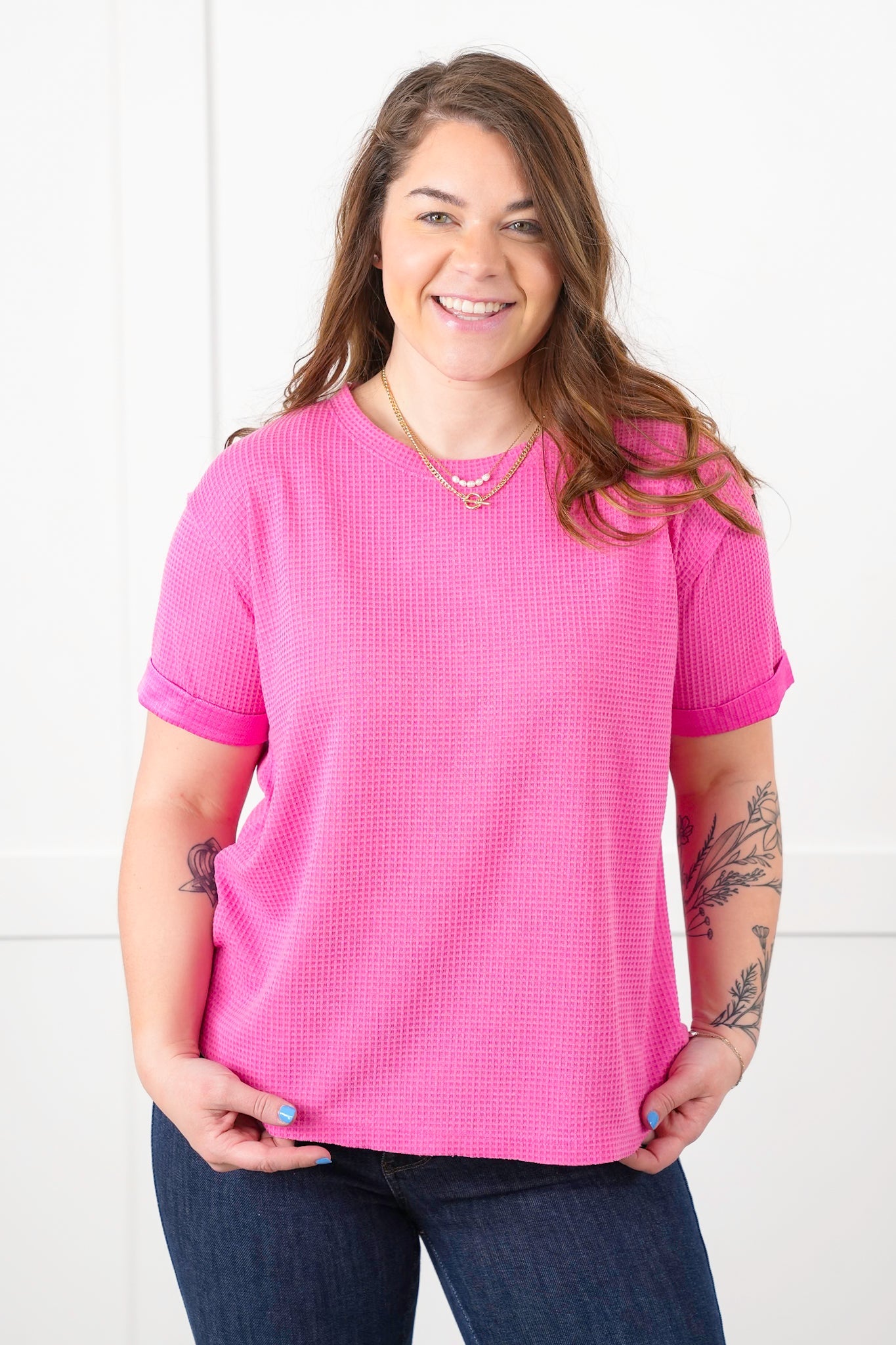 Door Buster! Plus/Reg Thermal Short Cuffed Sleeve Top