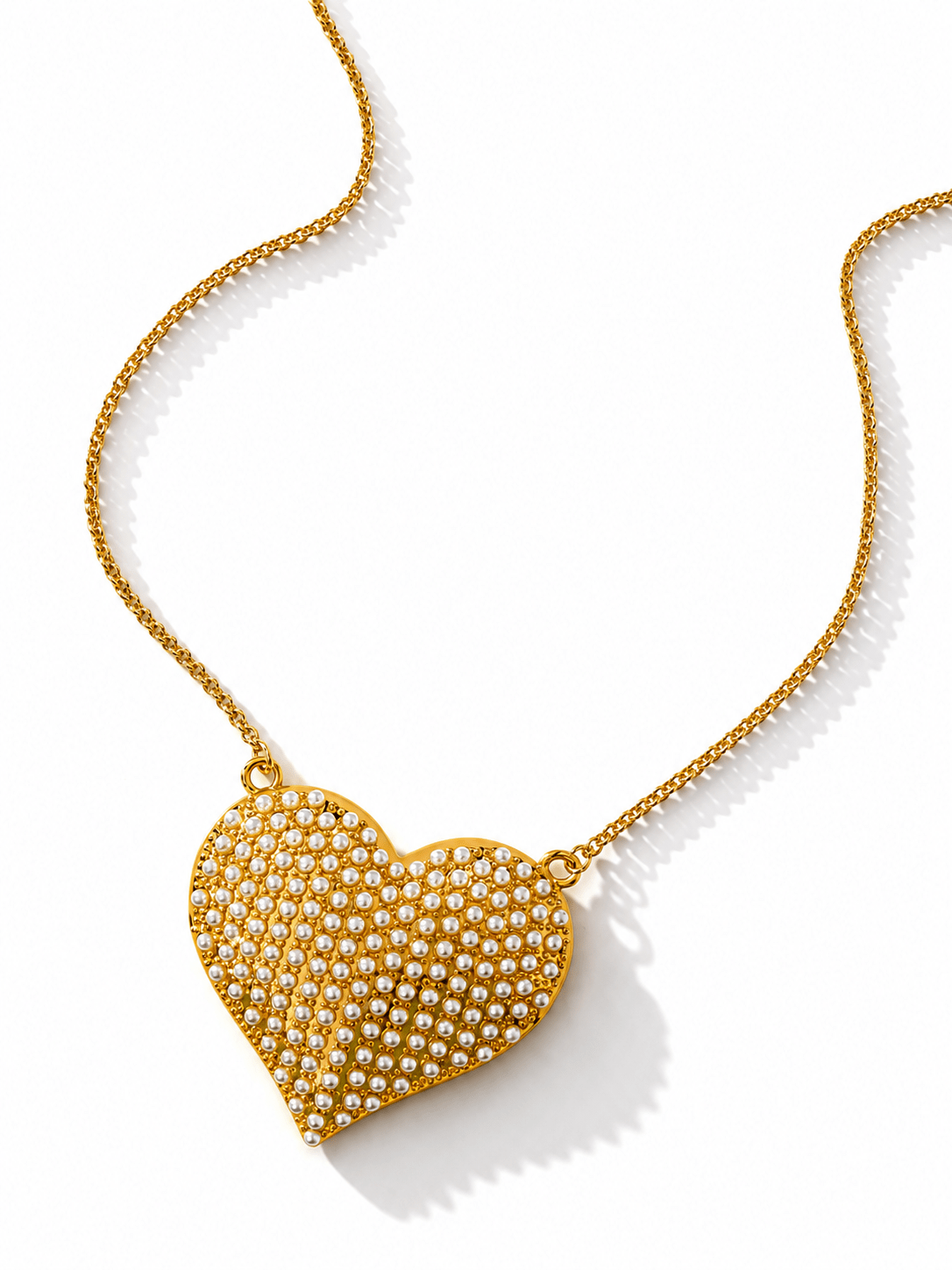 Treasure Jewels Pearl Queen Heart Pendant Necklace - Freckled Poppy
