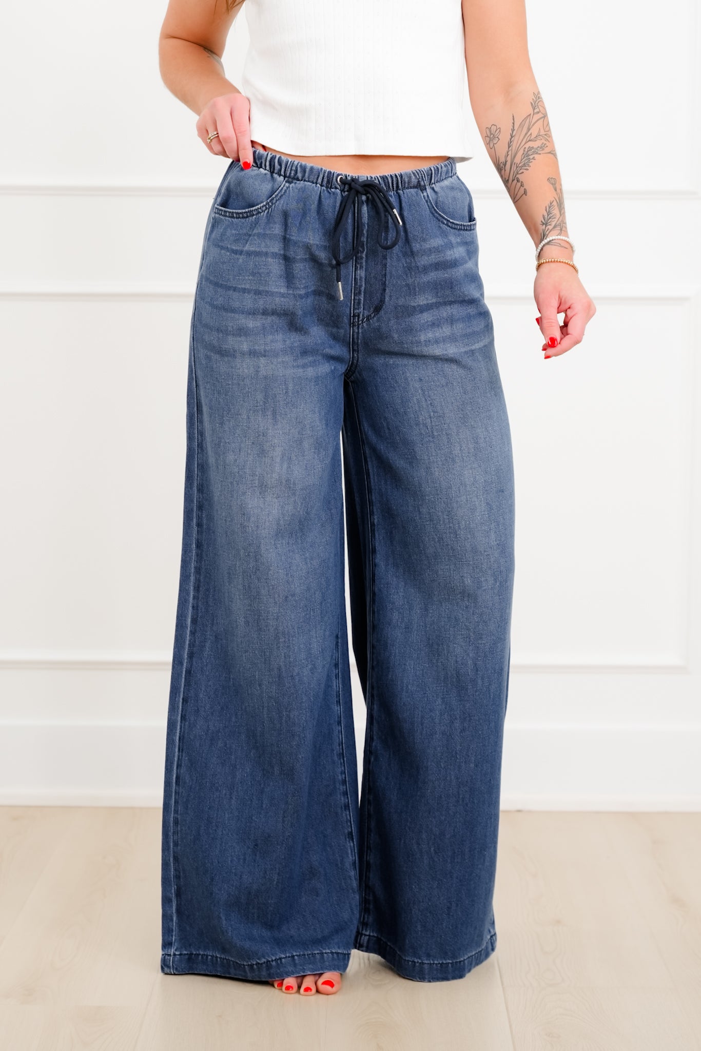 Judy Blue High Rise Dark Wash Palazzo Jeans