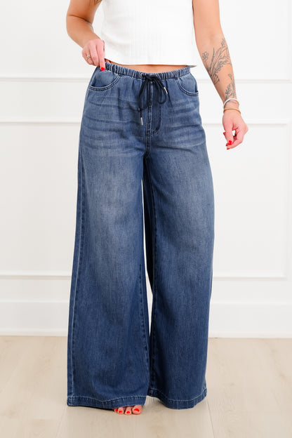 Judy Blue High Rise Dark Wash Palazzo Jeans