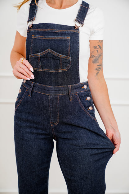 Judy Blue Dark Wash High Rise Classic Wide Leg Overalls