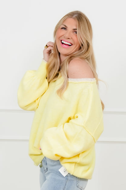 Long Sleeve Pullover Sweater with Reverse Seams